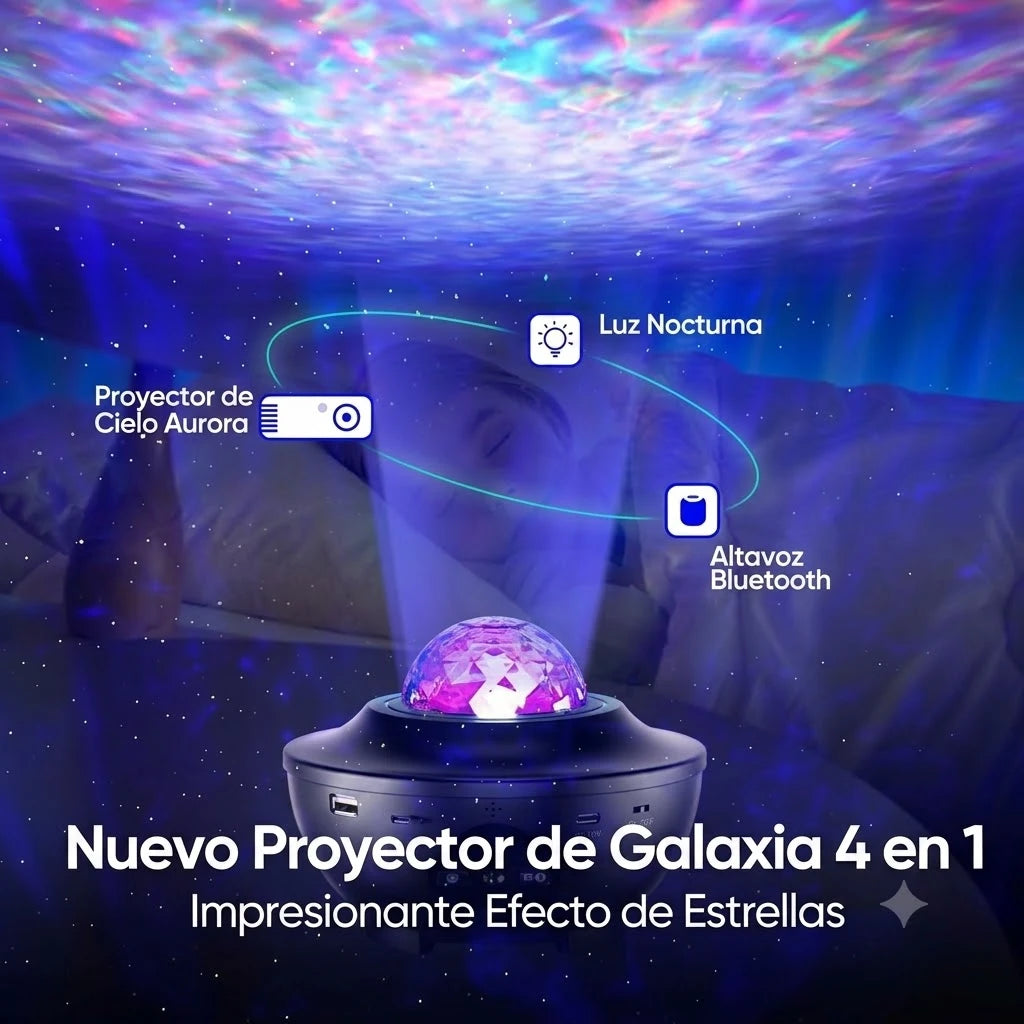 NoctiLux Transforma tu Cuarto en un Cielo Estrellado Proyector de Estrellas 4 en 1