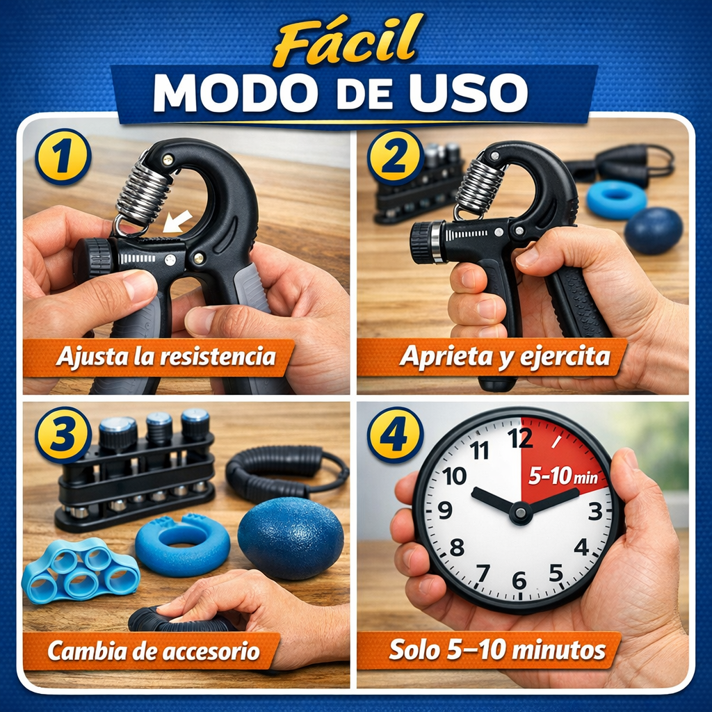 Kit Entrenador de Manos – Ejercicio y Rehabilitación – Mejora Tu Fuerza Diaria en Casa