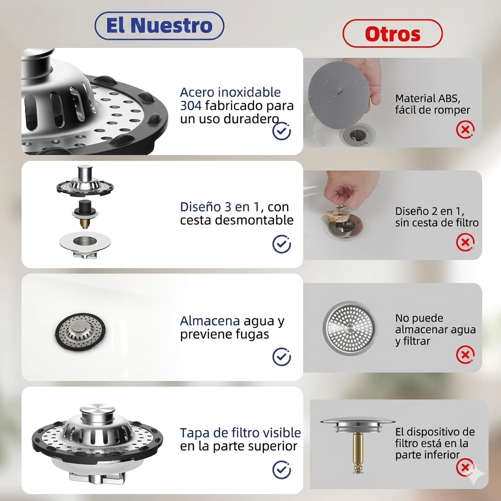 DrenStop Pro - Sella tu tina al instante sin herramientas