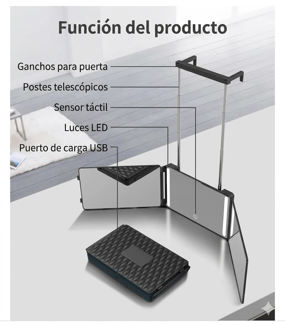 VistaMirror Pro — Ve cada ángulo de tu cabello sin ir al peluquero