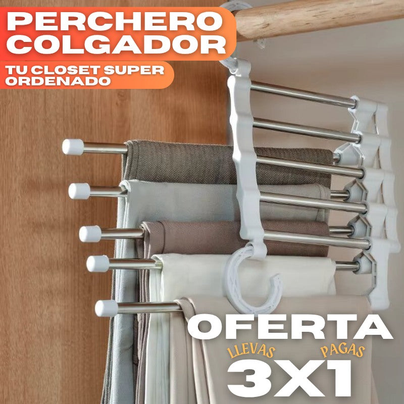 Armador de Pantalones 5 Espacios 3x1 – Ordena tu Clóset – Más Espacio en Minutos