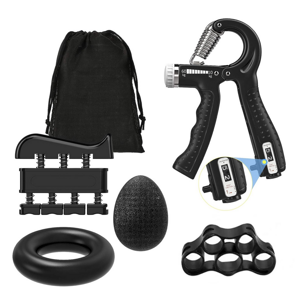 Kit Entrenador de Manos – Ejercicio y Rehabilitación – Mejora Tu Fuerza Diaria en Casa