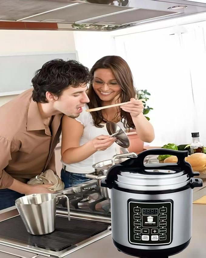 Olla a Presión Eléctrica 6L – Cocina Rápido y Fácil – Comidas Listas en Minutos, Cada Día