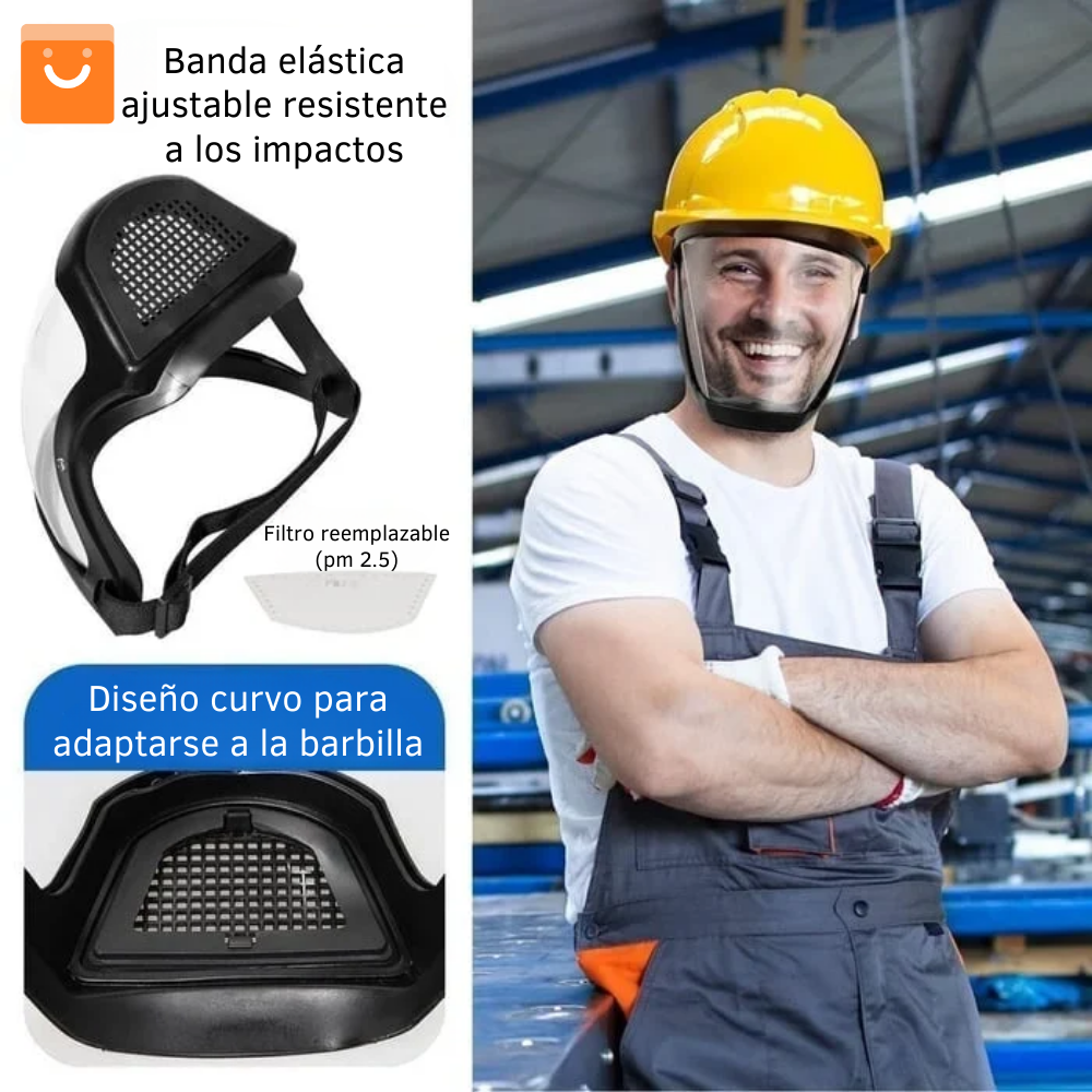 Máscara Facial Transparente – Protección Total – Seguridad Visible desde el Primer Uso