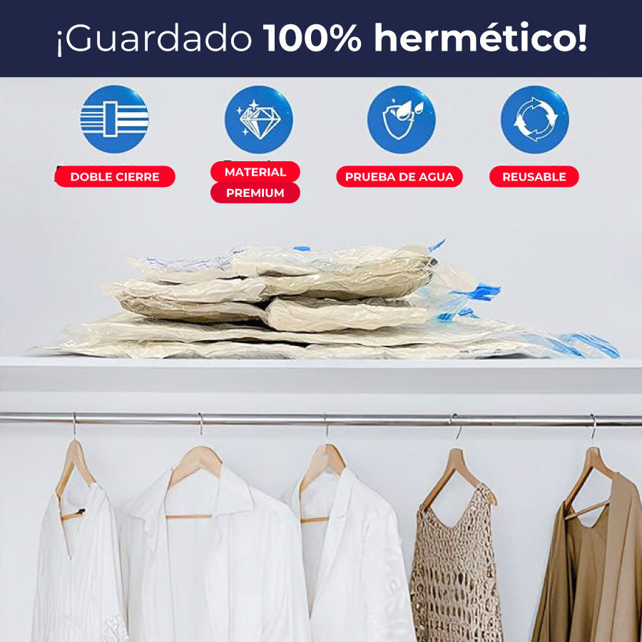 Kit de Bolsas al Vacío – Compresión Inteligente – Ordena tu clóset en minutos