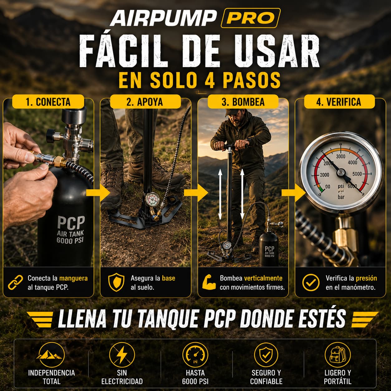 AirPump Pro — Llena tu tanque PCP sin depender de nadie