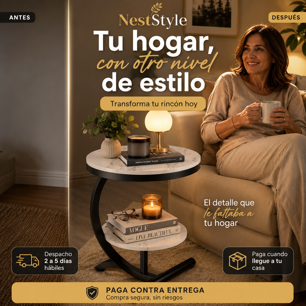 NestStyle — La Mesa Auxiliar que Transforma tu Rincón en un Espacio con Estilo