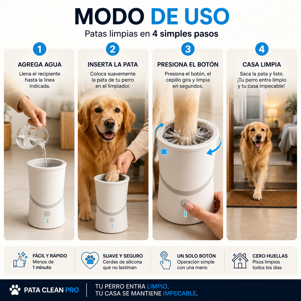 PataClean Pro - Adiós huellas de barro en menos de 1 minuto