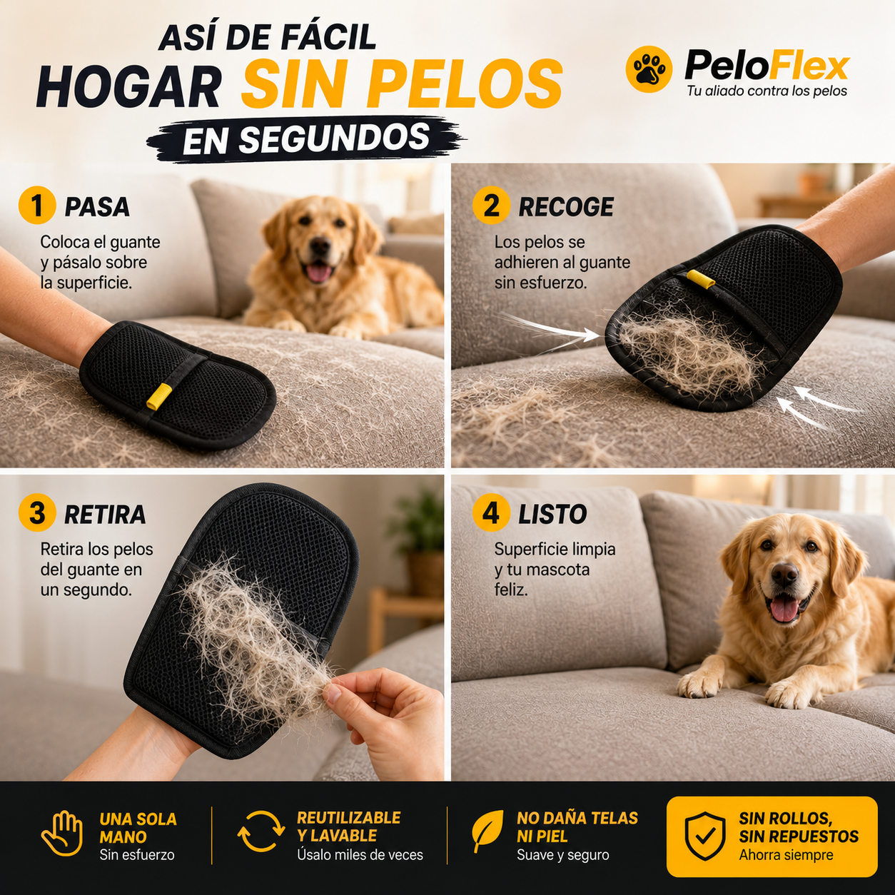 PeloFlex — Hogar sin pelos en segundos, sin esfuerzo