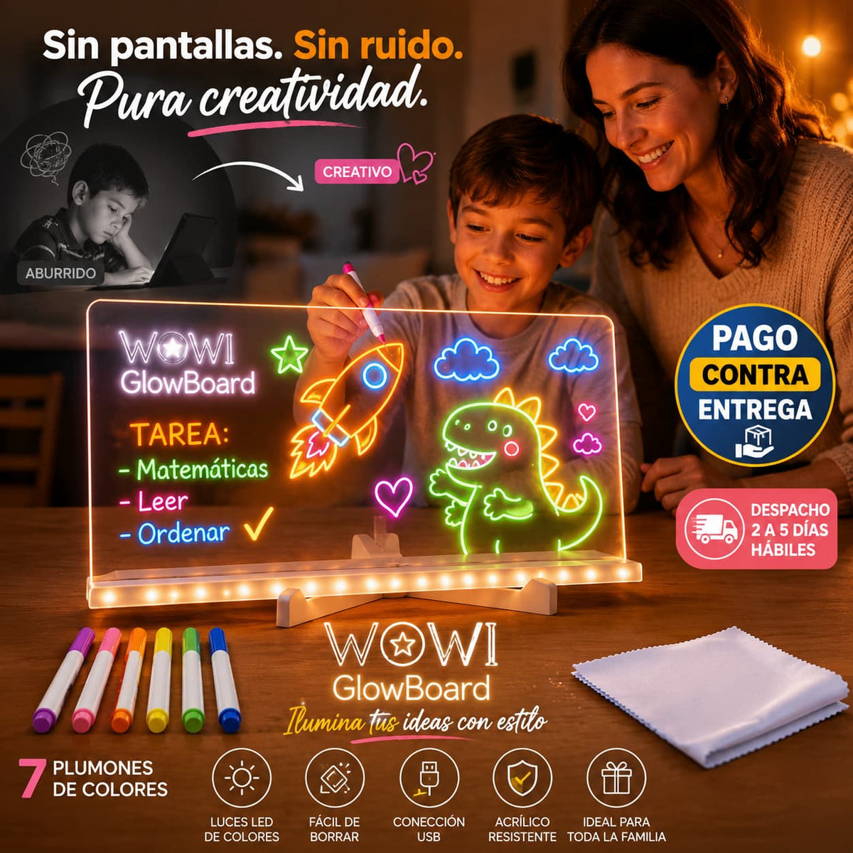 WOWI GlowBoard — El Pizarrón LED que Ilumina Tus Ideas