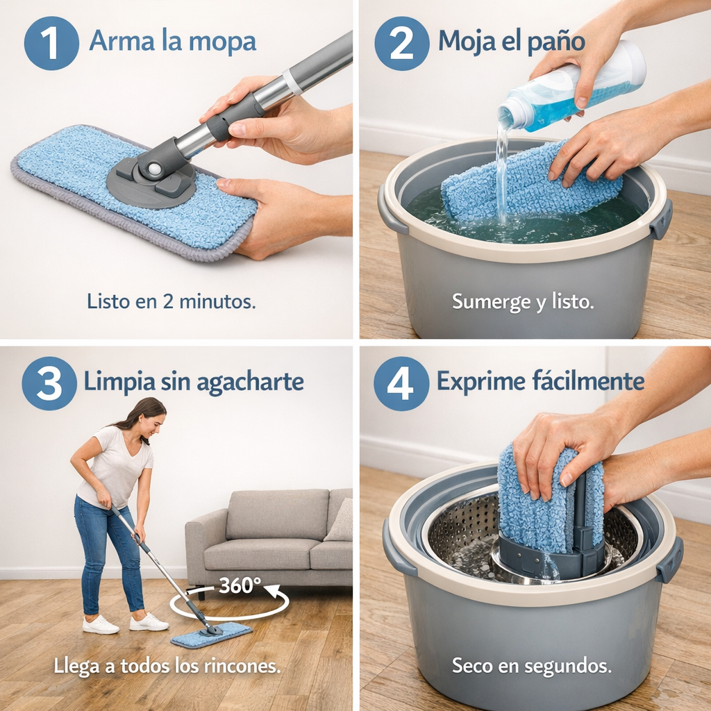 CleanSpin 360° - Limpia Más, Esfuérzate Menos