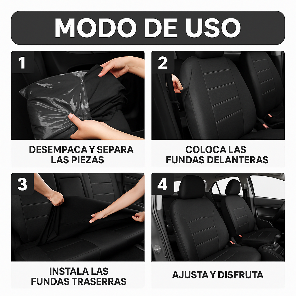 Cubreasientos Universal – LOS COLORES VIENEN AL AZAR – Mantén los Asientos como Nuevos por Años
