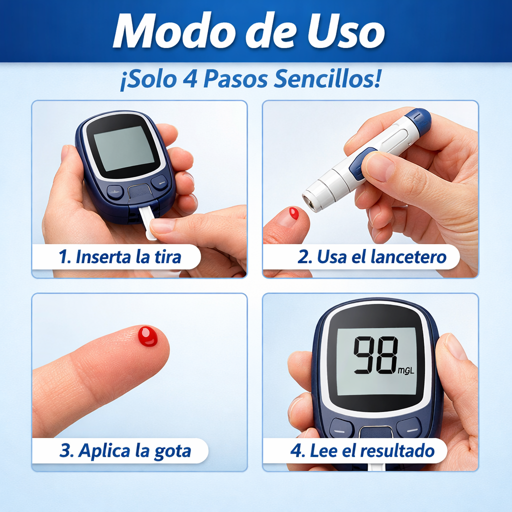 Kit Glucómetro Digital – Monitoreo Diario – Resultados precisos al instante