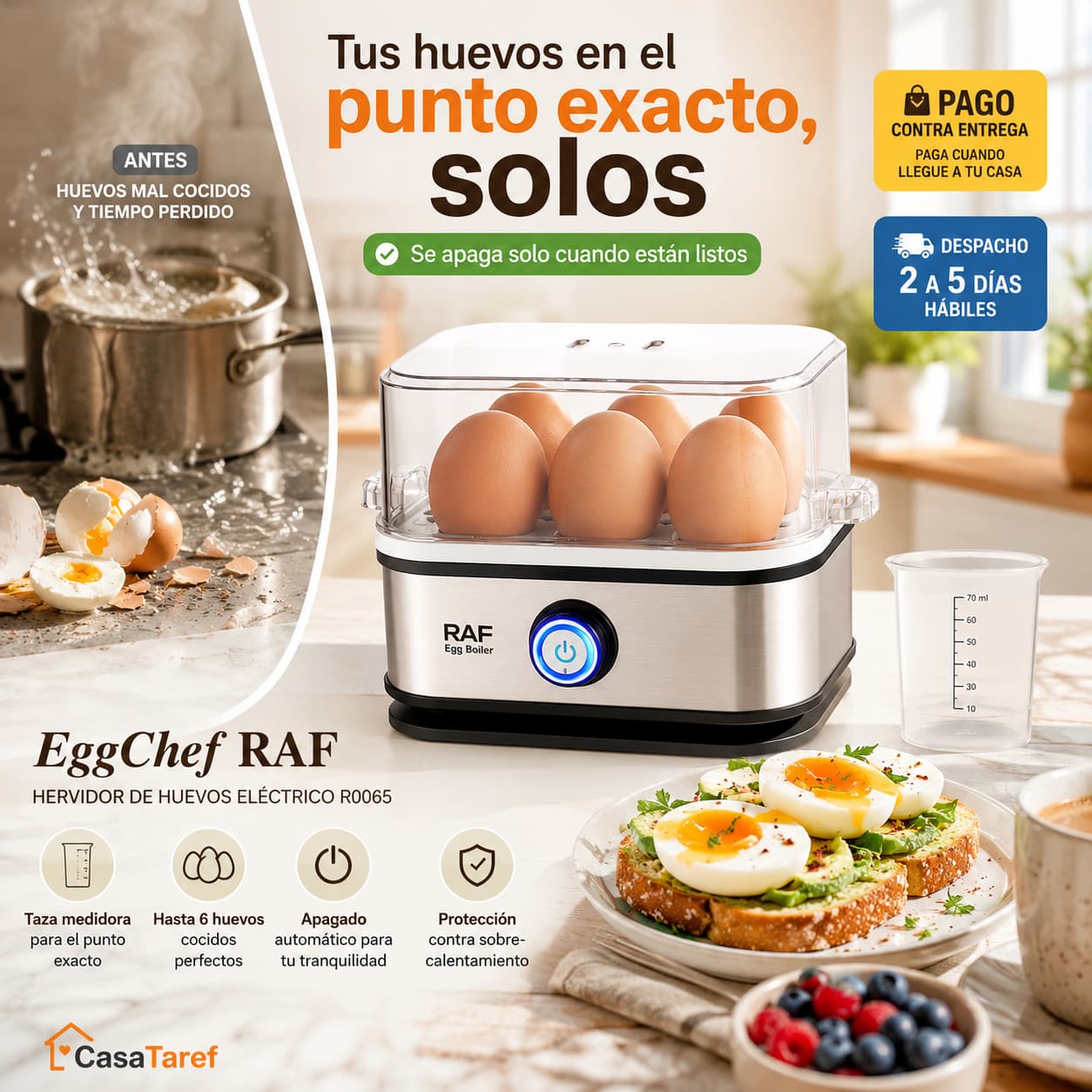 EggChef RAF - Tus Huevos Perfectos Sin Vigilar la Olla
