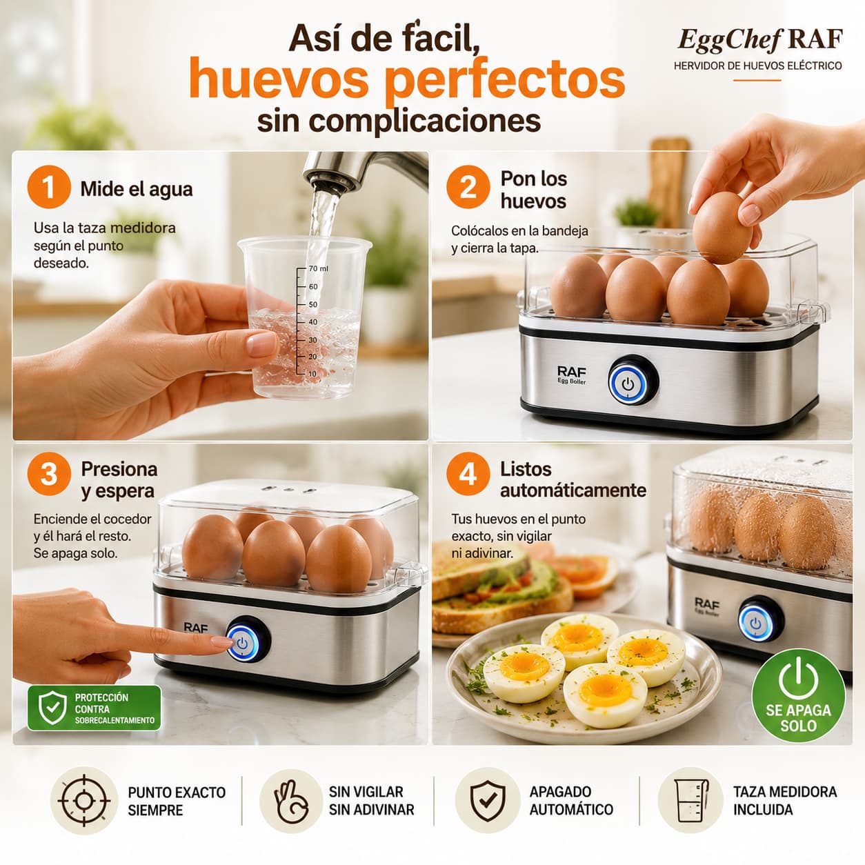 EggChef RAF - Tus Huevos Perfectos Sin Vigilar la Olla