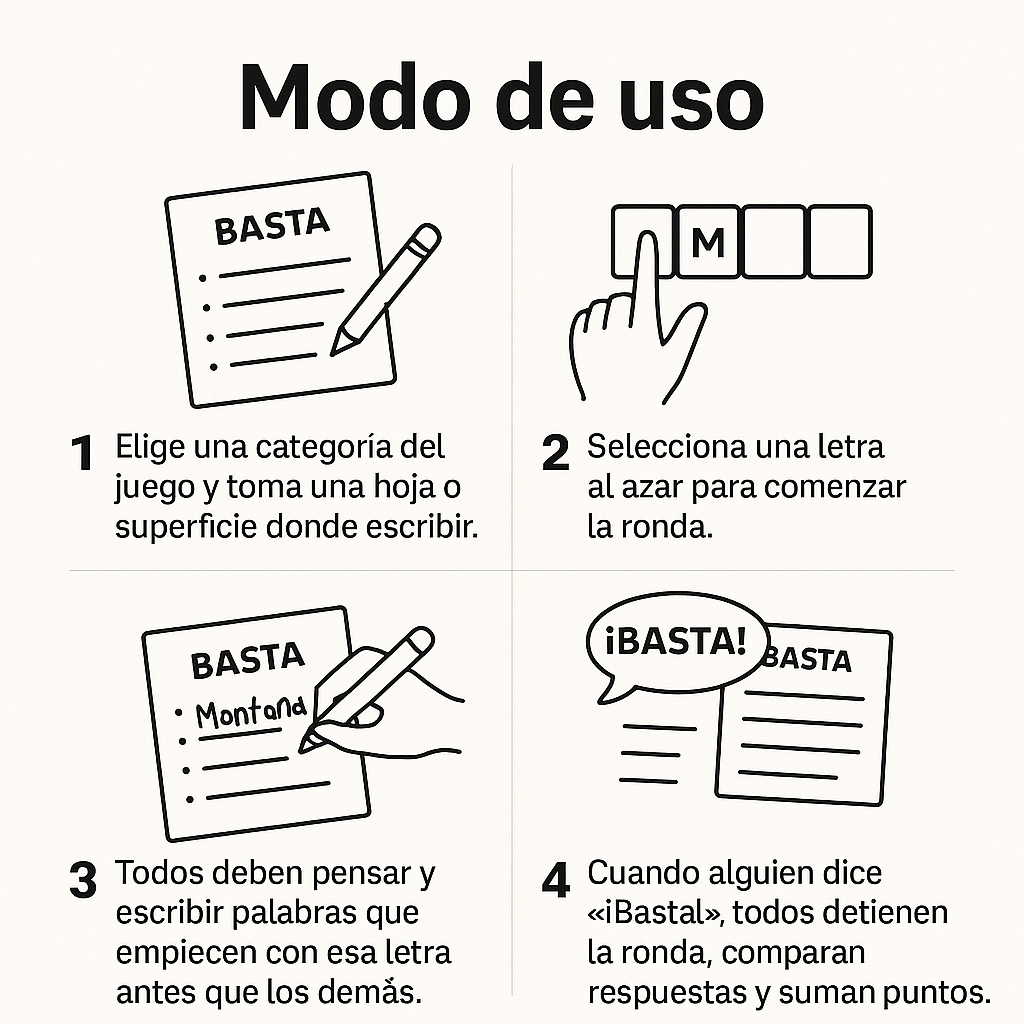Juego Basta Familiar – Desafía palabras en segundos – Une a tu familia con risas en solo 10 minutos