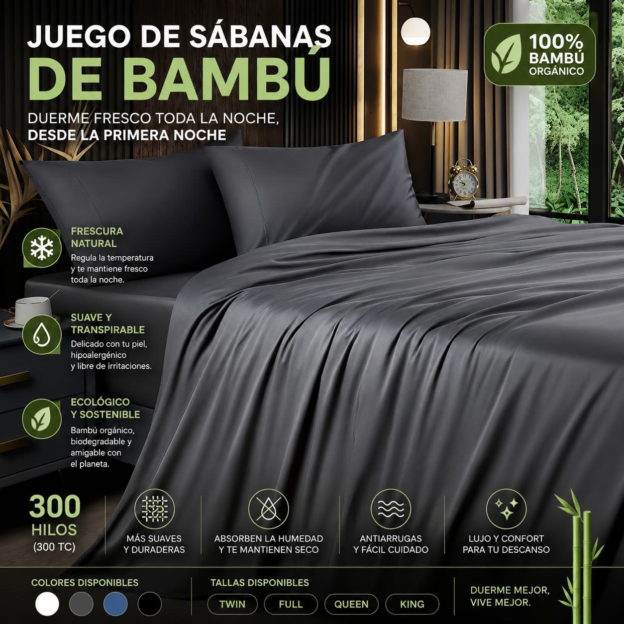BambuRest - Duerme Fresco Toda la Noche, Sin Dar Vueltas