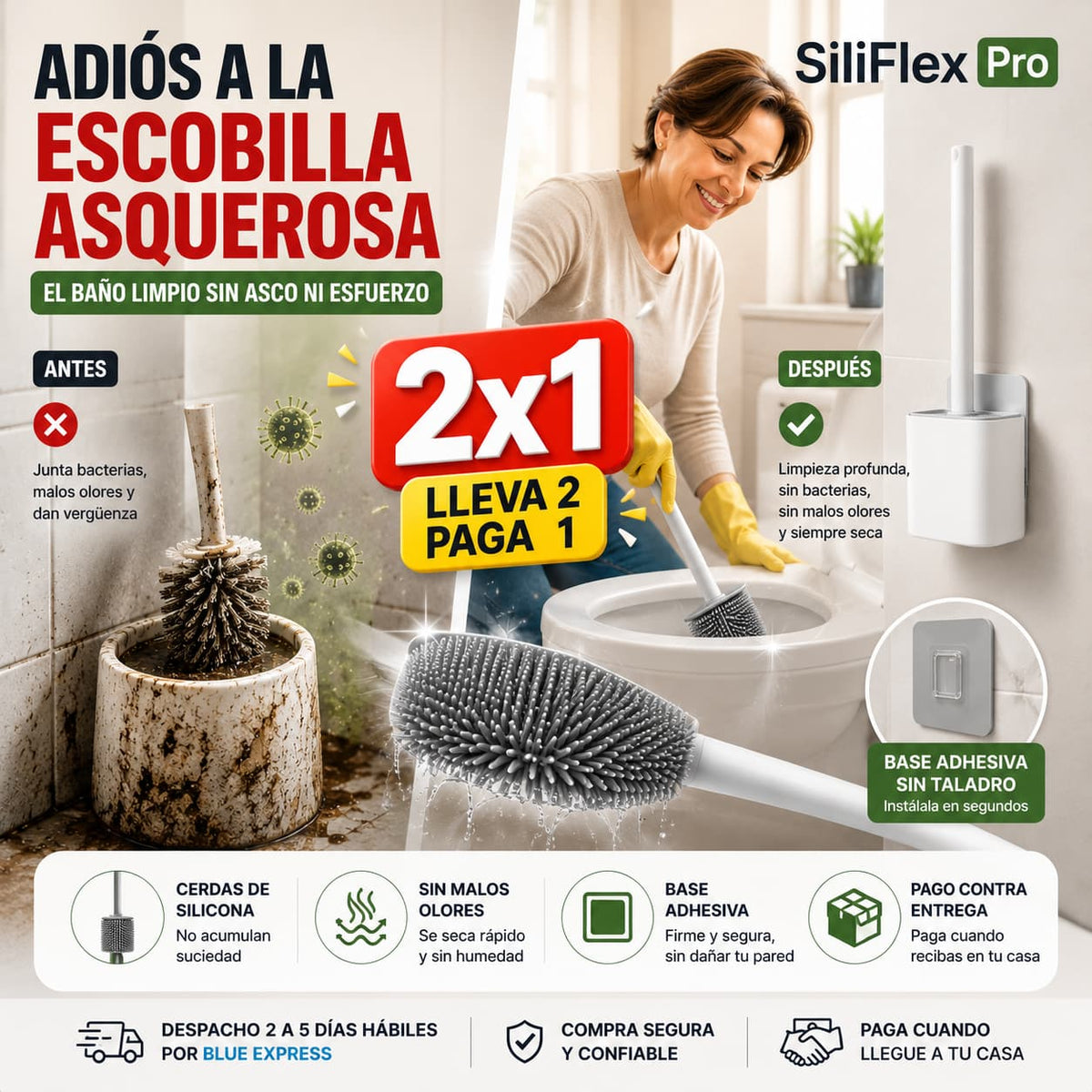 SiliFlex Pro 2x1  — El baño limpio sin asco ni esfuerzo