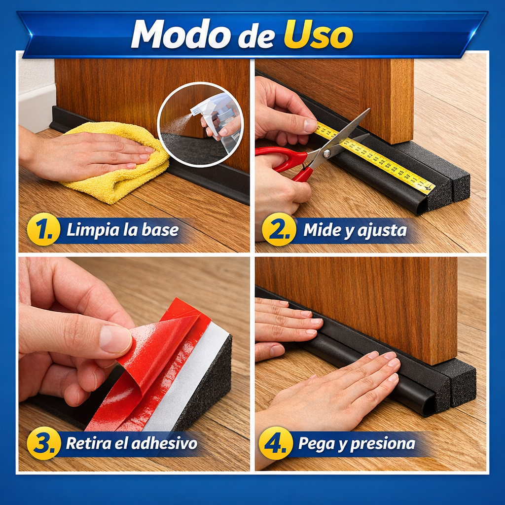 Bloqueador Adhesivo de Puerta 6x1 – Sellado Térmico – Confort y Ahorro desde el Primer Día