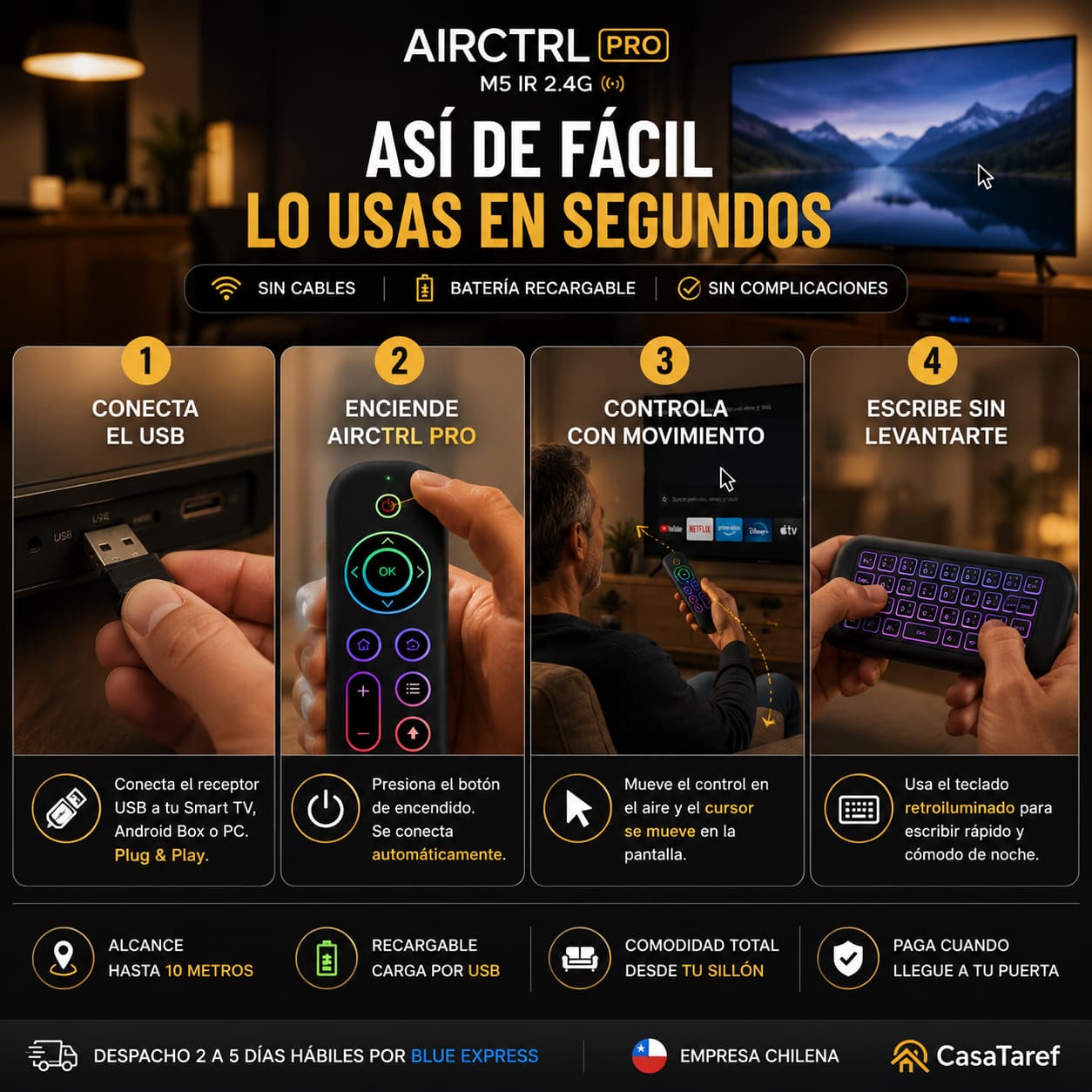 AirCtrl Pro - Controla Todo Tu Entretenimiento con un Solo Mando