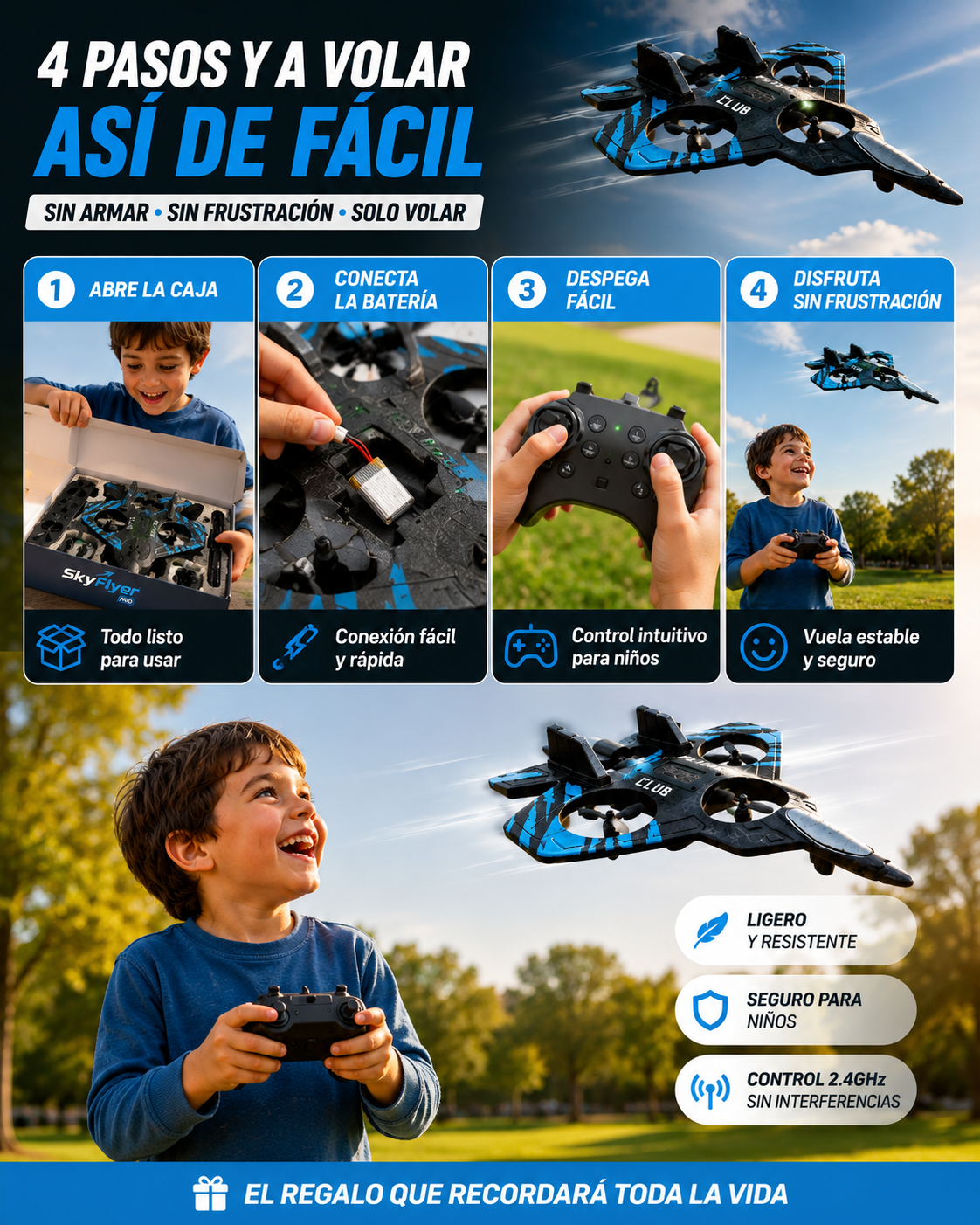 SkyFlyer Pro - El Avión RC Que Todo Niño Quiere