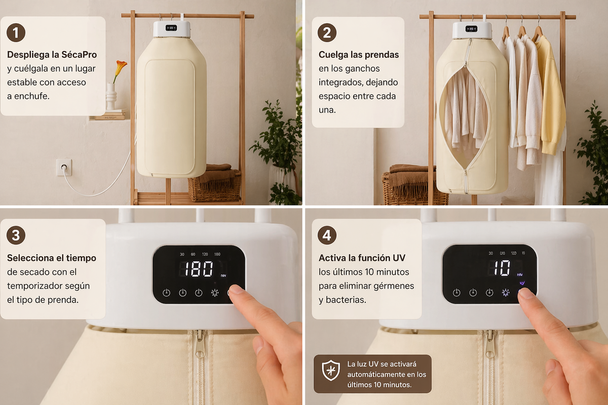 SécaPro — Seca Tu Ropa en Casa Sin Tendedero Ni Sol + Guatero de Regalo