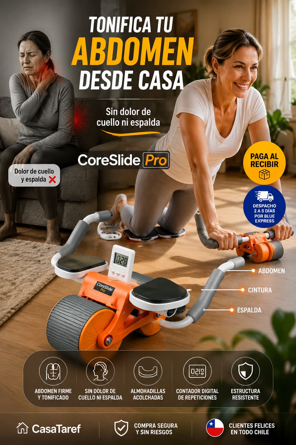 CoreSlide Pro — Tonifica tu abdomen desde casa sin ir al gimnasio