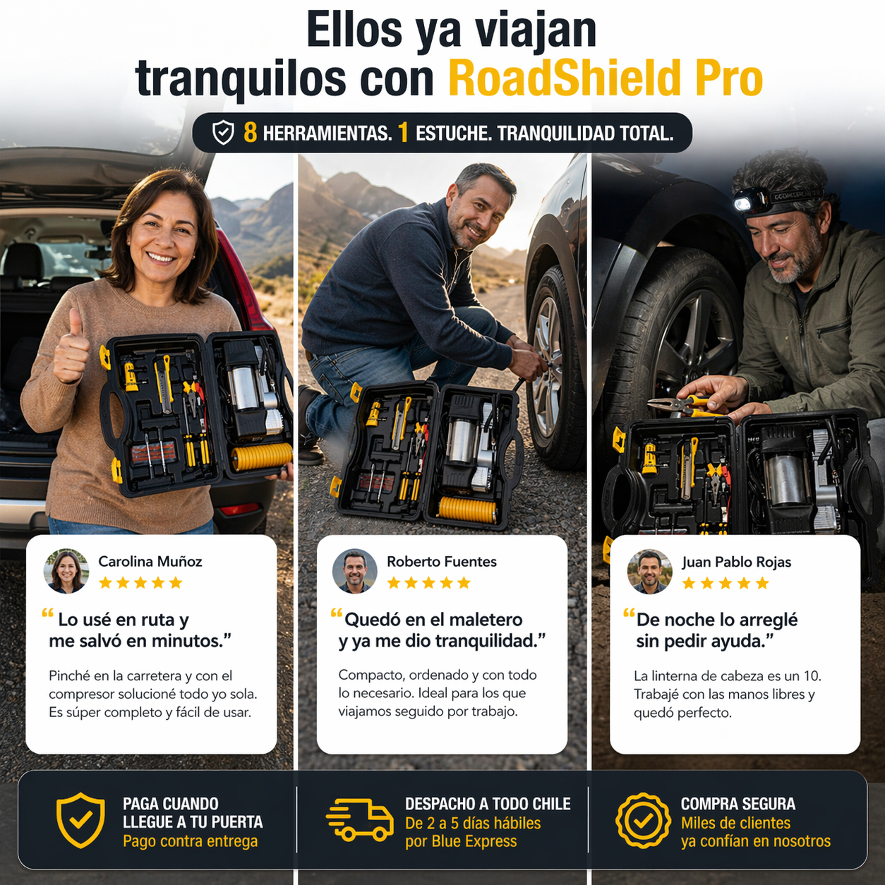 RoadShield Pro - El kit que te salva en carretera, sin esperar ayuda