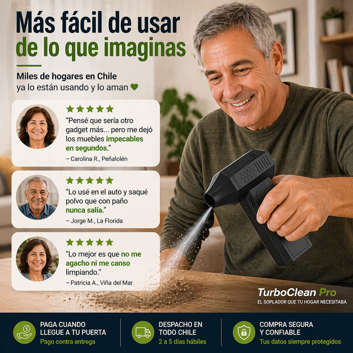 TurboClean Pro - Limpieza Potente Sin Cables en Segundos