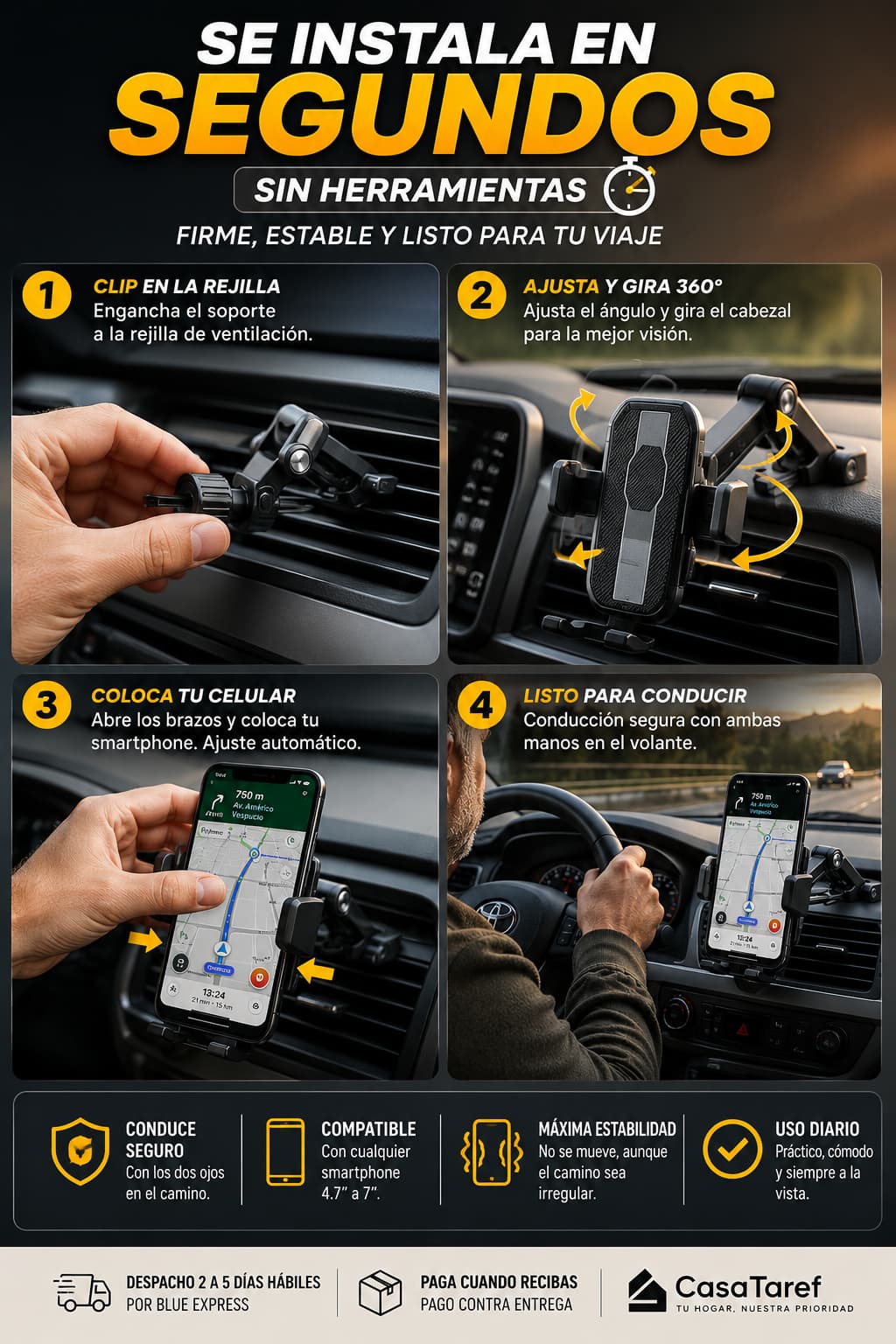 GripNav 360 — Navega Sin Soltar el Volante
