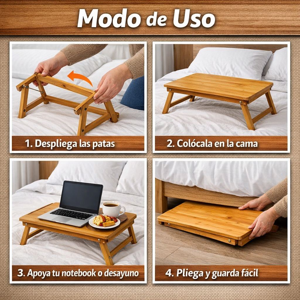 Mesa Plegable Portátil - Soporte para Notebook - Comodidad Total en Minutos