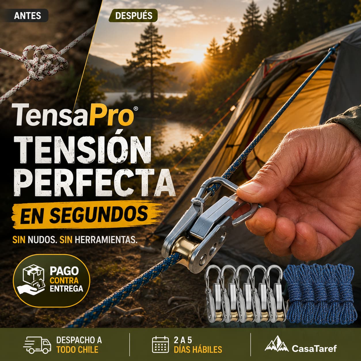 TensaPro - Arma tu carpa en segundos, sin nudos ni problemas