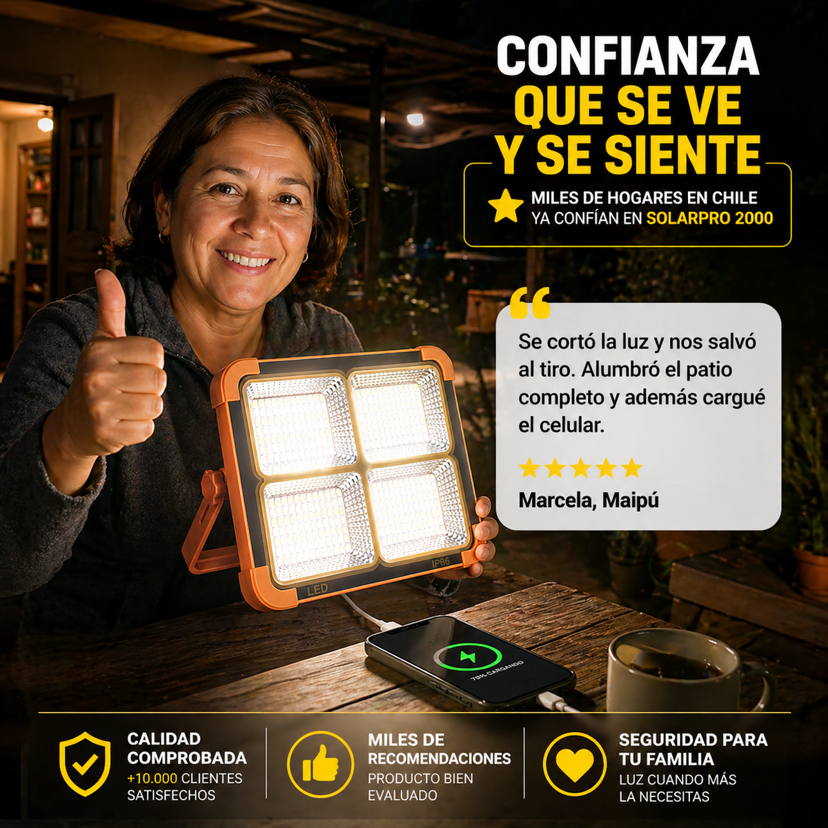 SolarPro 2000 - Ilumina cualquier rincón sin enchufes ni facturas