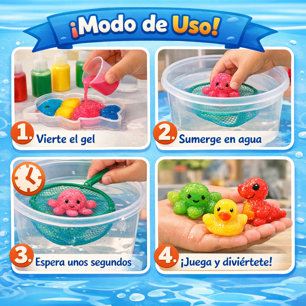 Kit de Juguetes Acuáticos – Juego Creativo – Diversión Educativa Sin Pantallas en Minutos