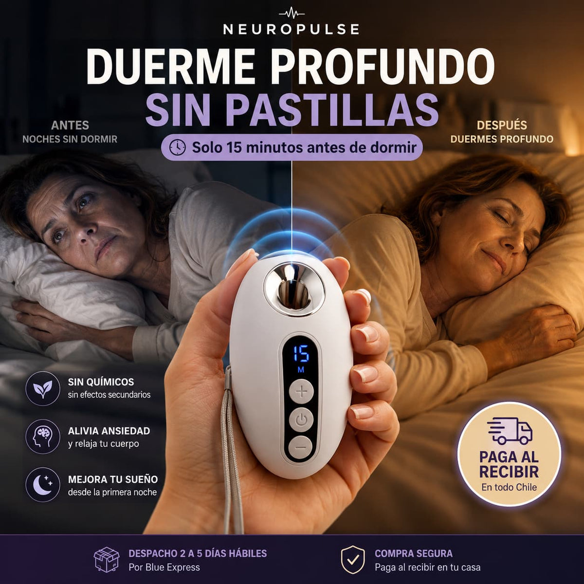 NeuroPulse - Duerme Profundo Sin Pastillas Desde la Primera Noche