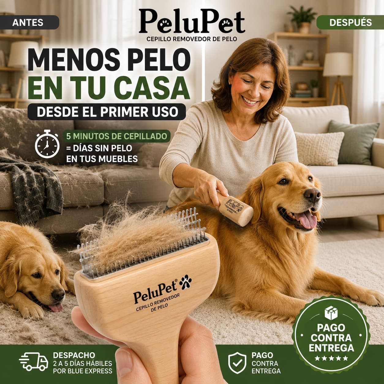 PeluPet - Elimina el pelo suelto de tu mascota en minutos