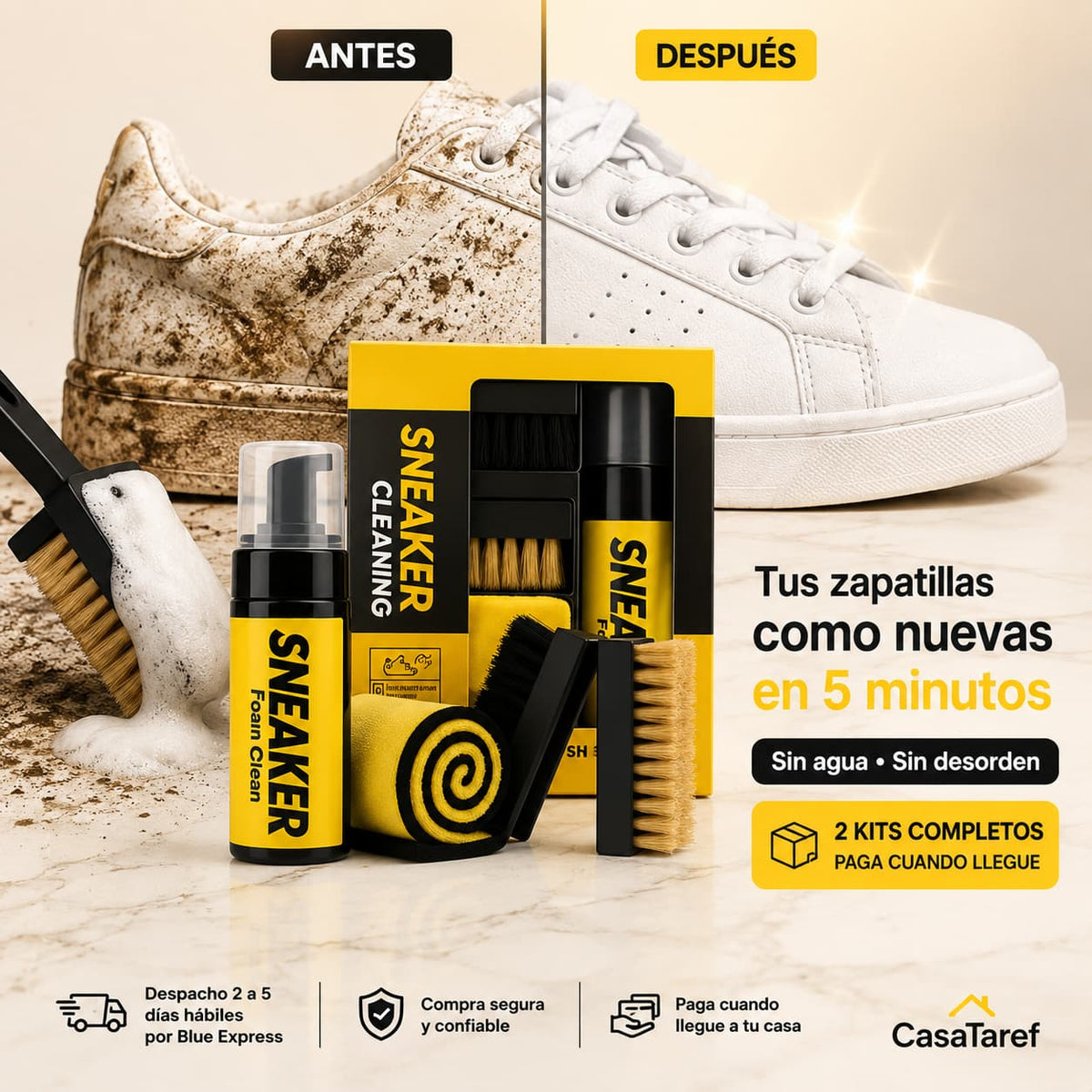 SnapClean Pro - 2 Kits Completos para Tus Zapatillas