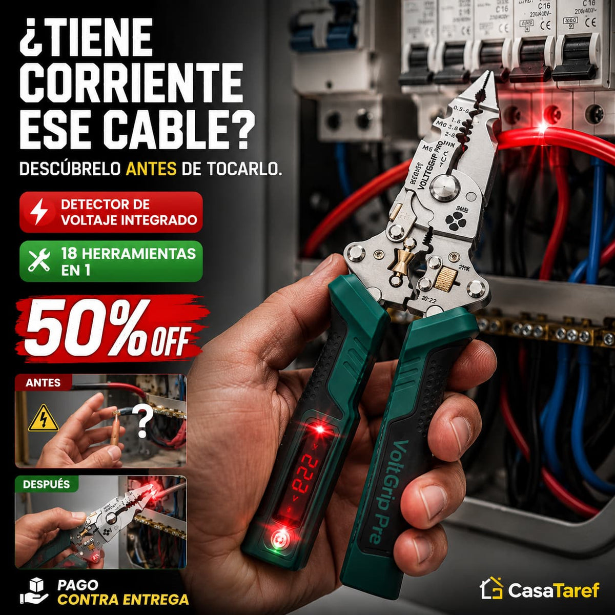 VoltGrip Pro - Pela cables y detecta voltaje con una sola herramienta