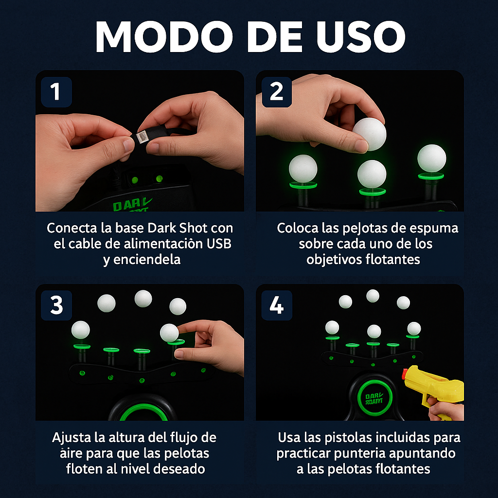 Dark Shot – Juego de Pelotas Flotantes – Regalo que sorprende y entretiene en minutos