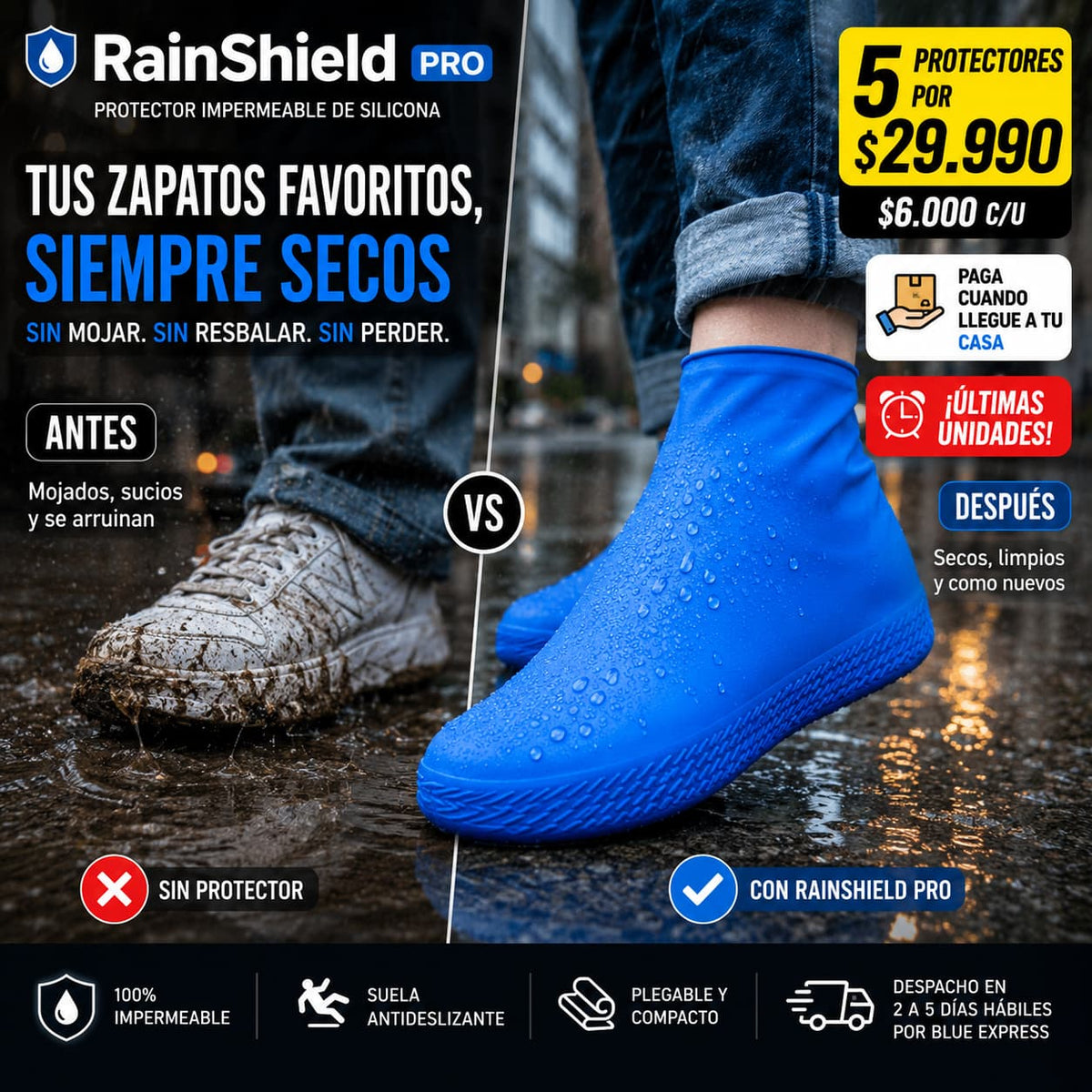 RainShield Pro — 5 Protectores Impermeables por Solo $6.000 c/u