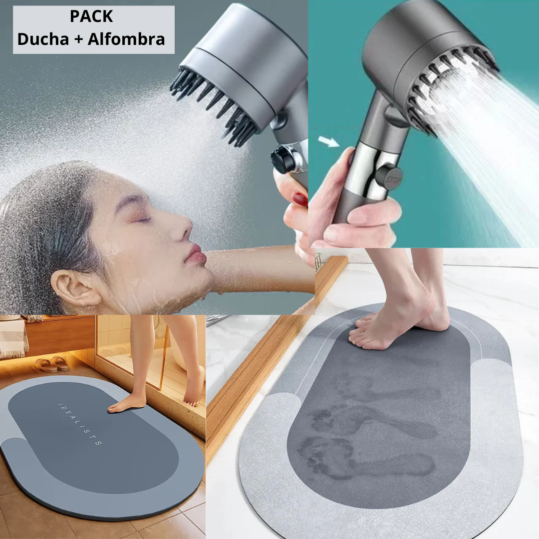 DuoPack Baño Pro - Tu Ducha Filtrada + Piso Seguro en un Solo Pack