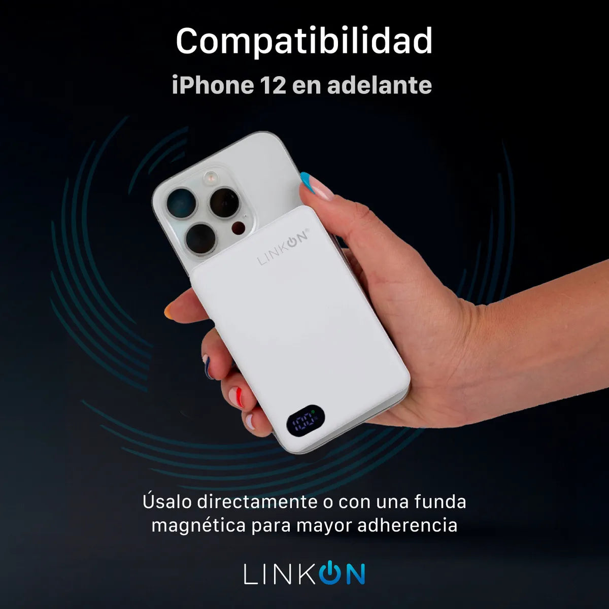 Batería Portátil Magnética Inalámbrica Iphone 2x1 – Carga Segura sin Cables – Energía Confiable Todo el Día