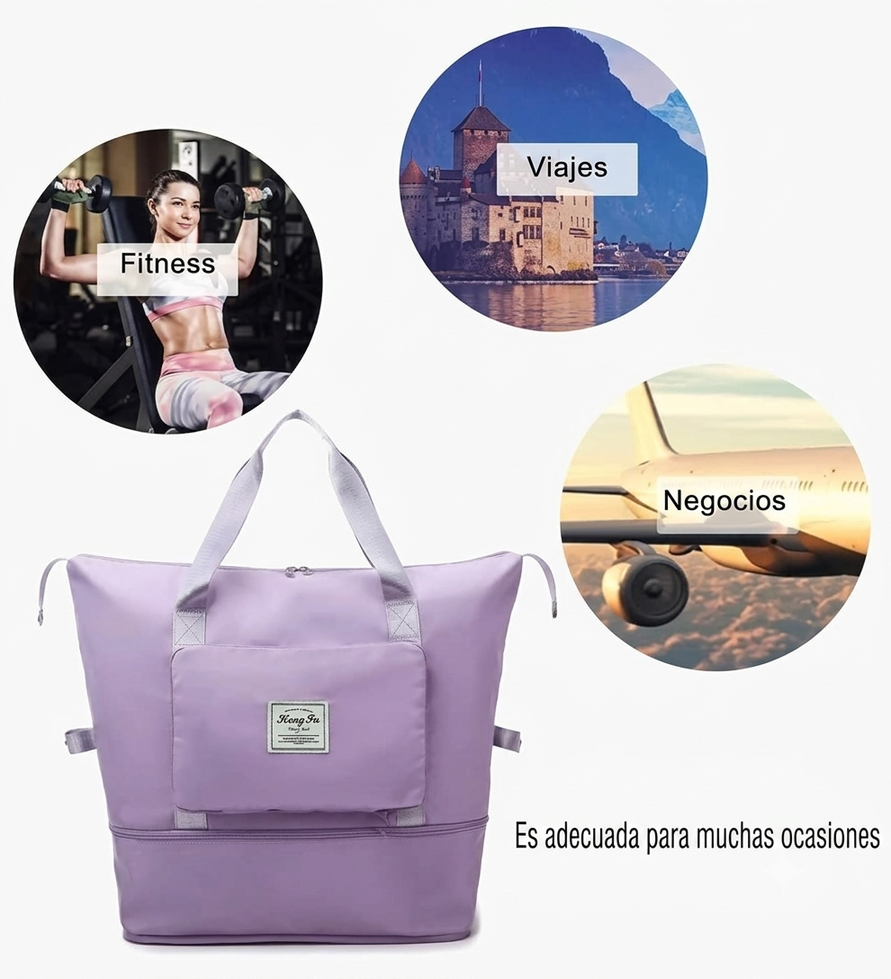 Voyago Pro — El bolso plegable que se expande cuando tu maleta ya no da más