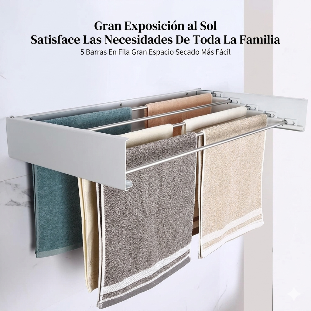 FoldHome Pro - Tu Ropa Seca y Tu Baño Seguro, Sin Ocupar Espacio