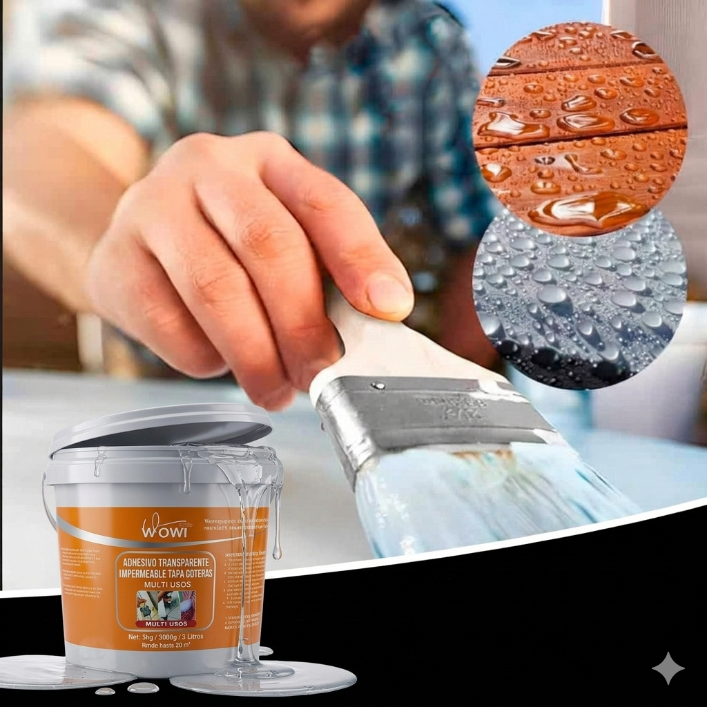 Sellador Impermeable Transparente | 3kg | Hasta 20m² | Sin Obras | Anti-Grietas y Humedad