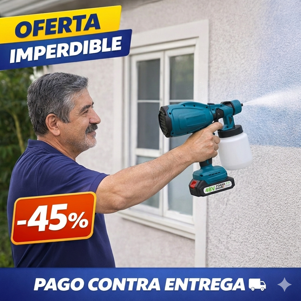 Pistola Pulverizadora Pintura – Inalámbrica – Renueva tu Casa en Menos Tiempo y sin Gastar de Más
