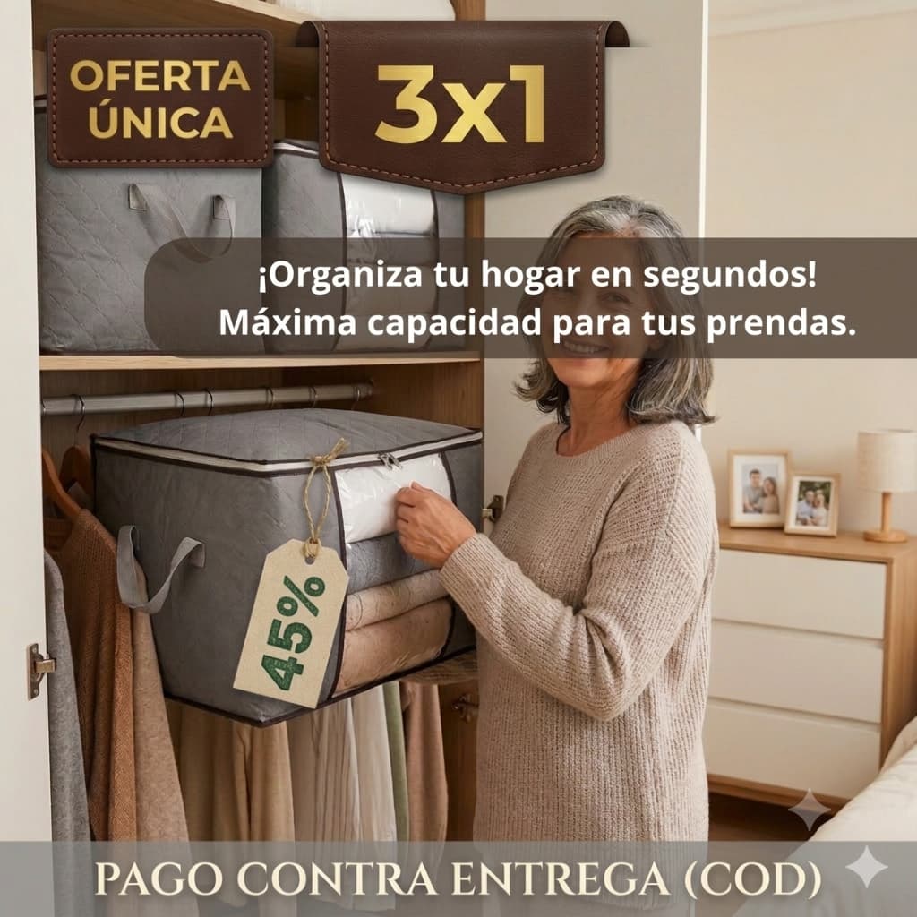 Bolso Organizador de Ropa 3x1  – Guarda y Protege – Clóset Ordenado en Segundos