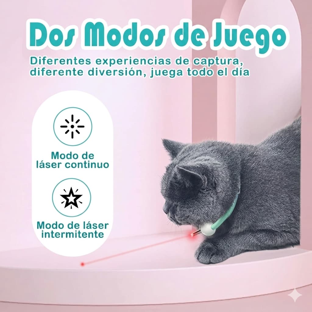 LaserPet 360 - El Collar que Ejercita a tu Gato Solo