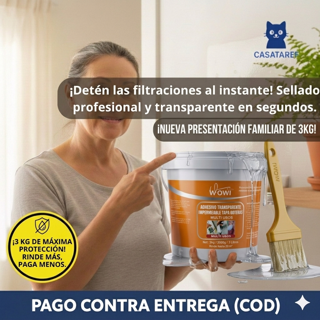 Sellador Impermeable Transparente | 3kg | Hasta 20m² | Sin Obras | Anti-Grietas y Humedad