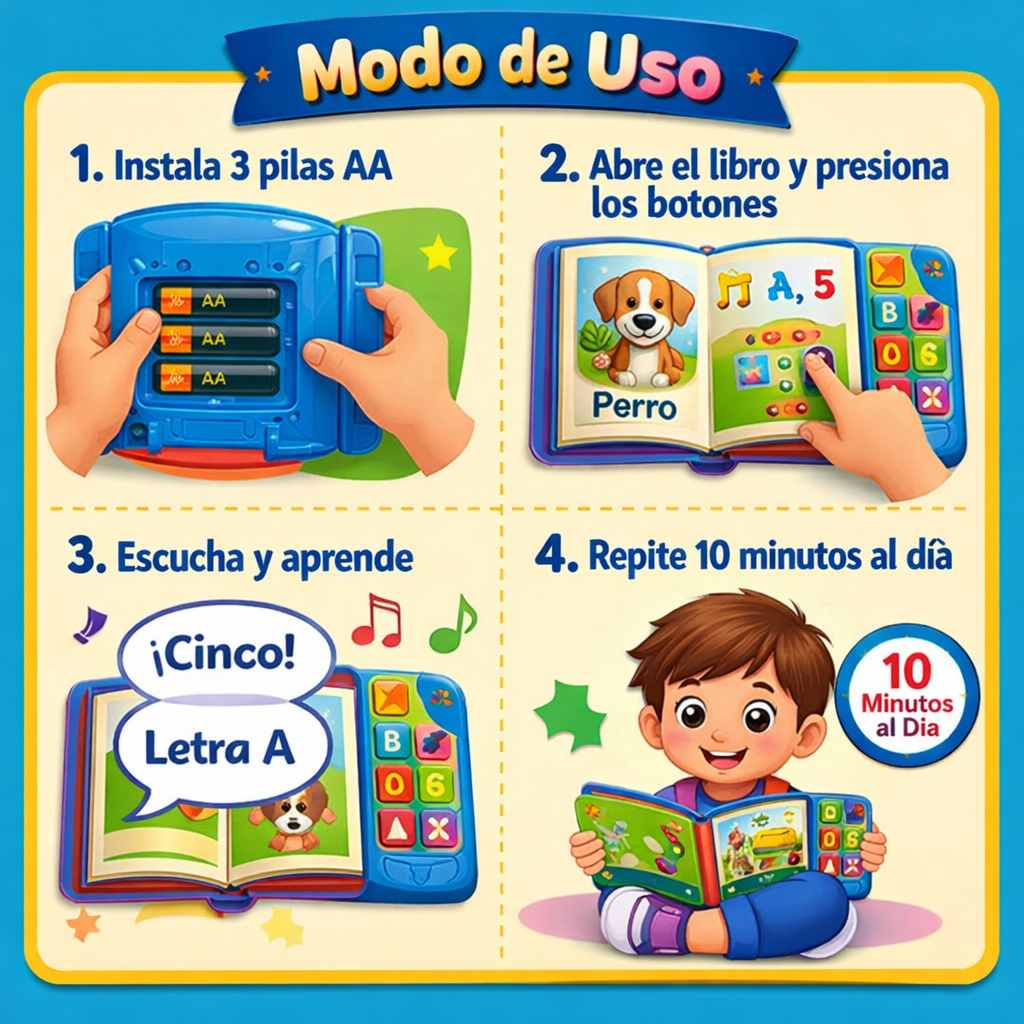 LectoKids - El Libro que Enseña Letras y Números Jugando